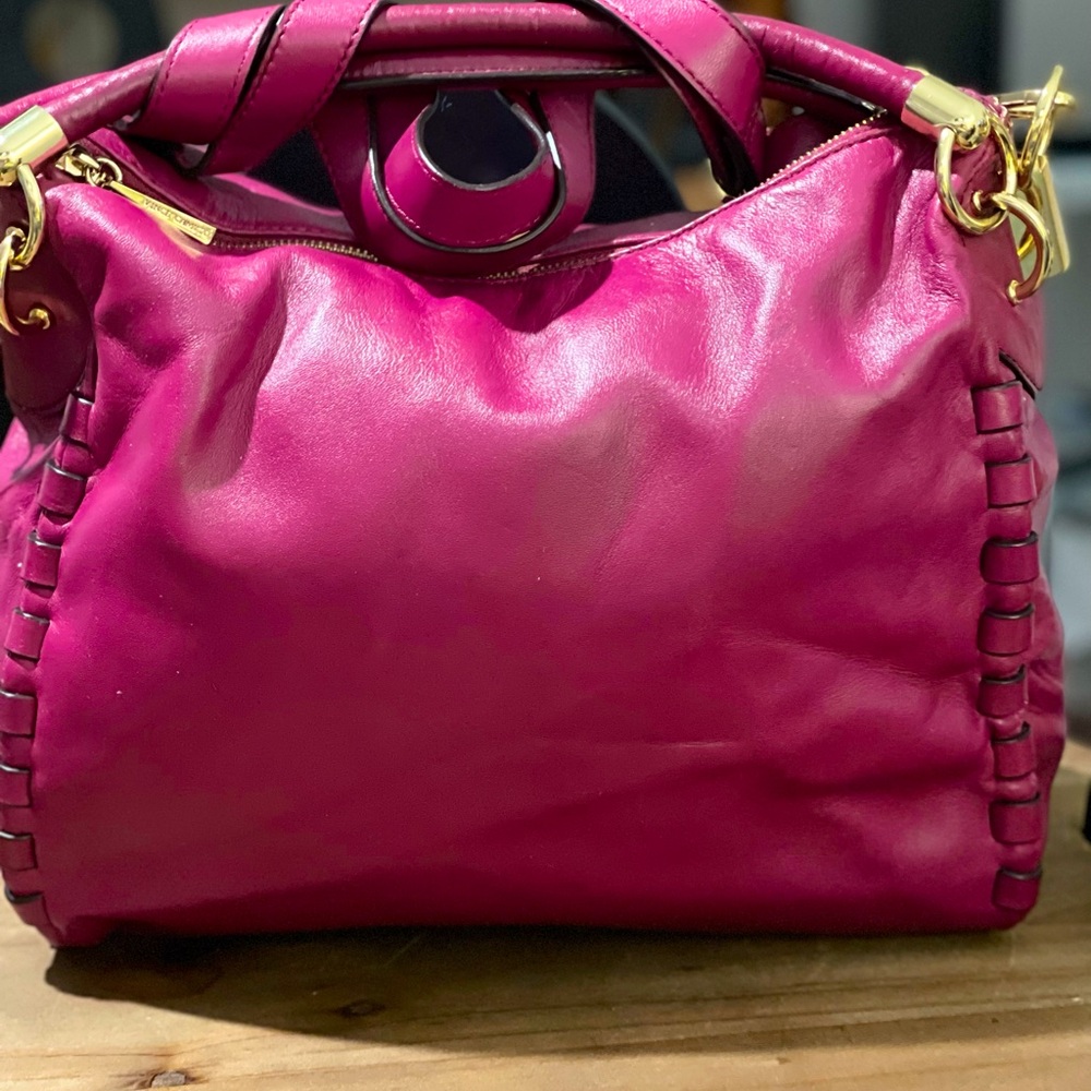 Vince Camuto Soft Leather Hobo with Gold Hardware (Raspberry)